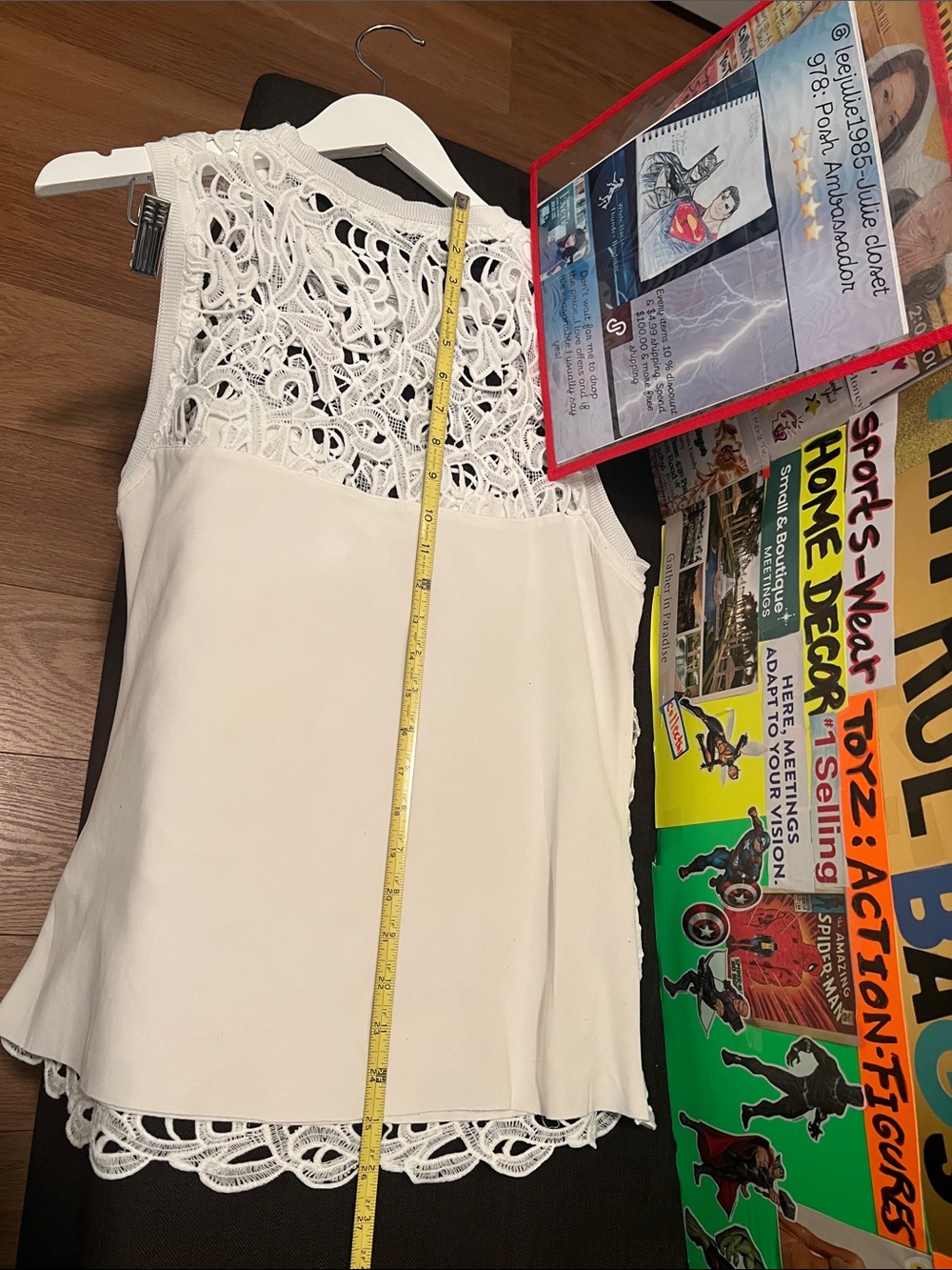 #3056**VENUS White Lace Sleeveless Camisole - Picture 3 of 17